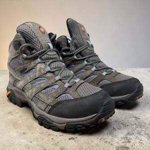 Merrell Moab 2 Mid Waterproof Hiking Boots Womens 8.5 Granite Grey J06054 Vibram